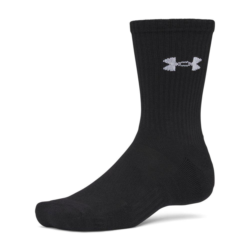 Under Armour Unisex Adult Performance Cotton 6-Pack Crew Socks - Black/White